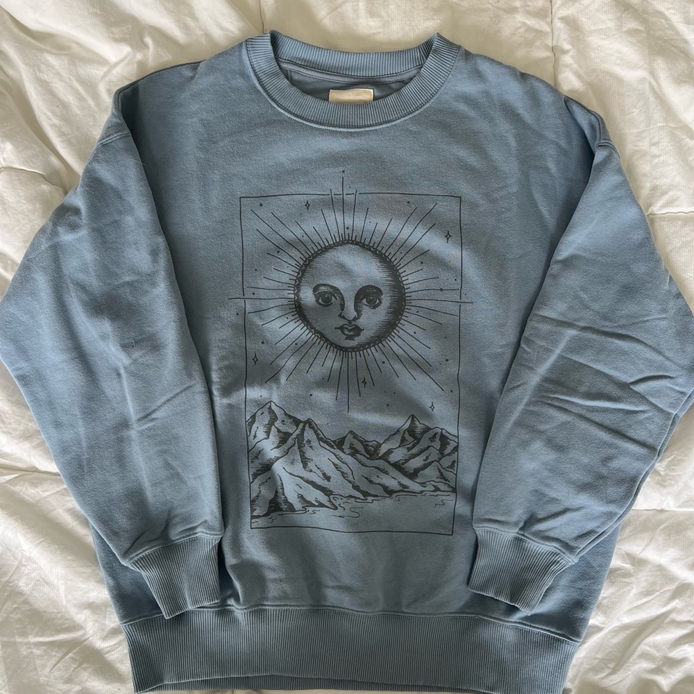 Blue Graphic oversized Sweatshirt